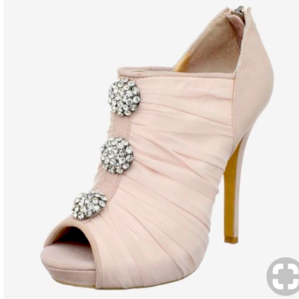 Betsey Johnson Embellished Peep-Toe Bootie